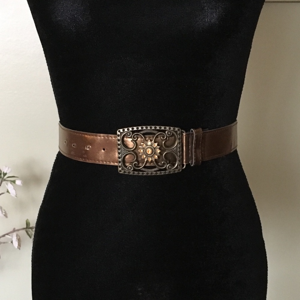 Brown Metallic Gem Fashion Belt